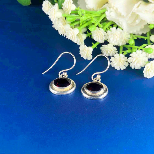 Top Quality Red Ruby Earrings Made of Brass Silver Polished Danglers