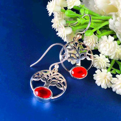 One of a kind Red Carnelian Earrings Made of Brass Silver Polished Danglers