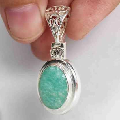 Fashionable Blue Amazonite Pendant