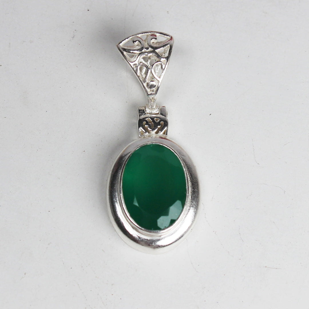 Superb Green Onyx Pendant