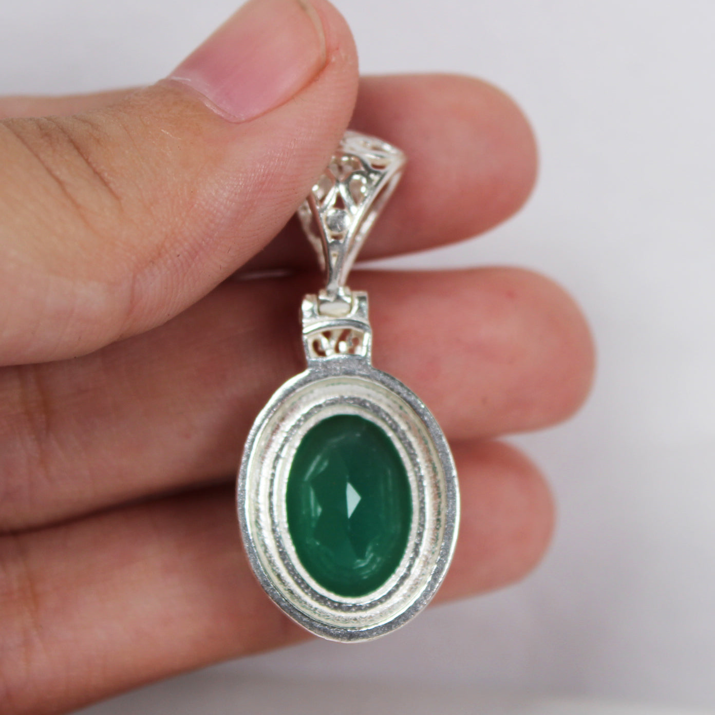Superb Green Onyx Pendant