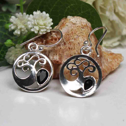 Amazing Black Spinel Earrings Made of Brass Silver Polished Danglers