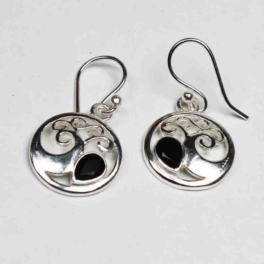 Amazing Black Spinel Earrings Made of Brass Silver Polished Danglers