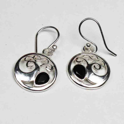 Amazing Black Spinel Earrings Made of Brass Silver Polished Danglers