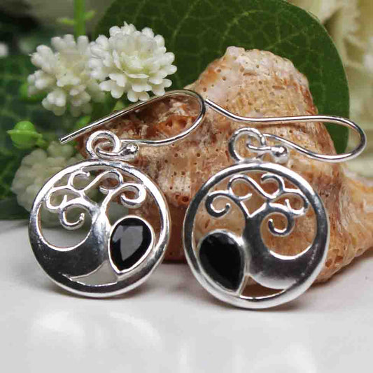 Amazing Black Spinel Earrings Made of Brass Silver Polished Danglers