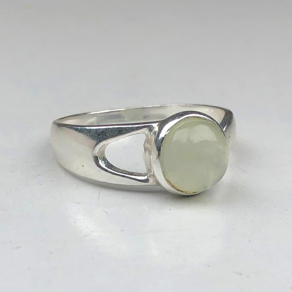 One of a kind White Clear Quartz Ring Main Metal Brass, Silver Coated