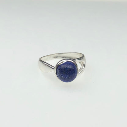 Very pretty Blue Lapiz Lazuli Ring Main Metal Brass, Silver Coated