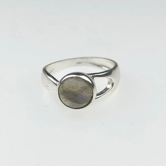Superb Blue Labradorite Ring Main Metal Brass, Silver Coated