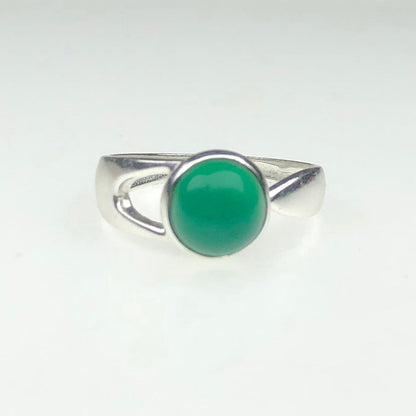 Amazing Green Onyx Ring Main Metal Brass, Silver Coated