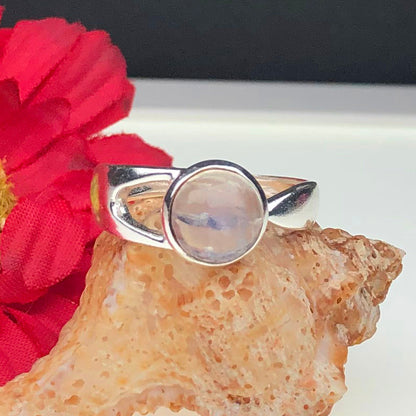 Wonderful White Moonstone Ring Main Metal Brass, Silver Coated