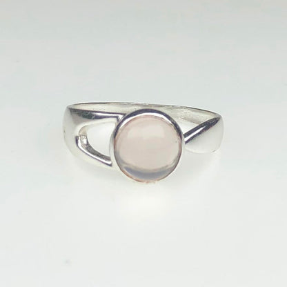 Gorgeous White Clear Quartz Ring Main Metal Brass, Silver Coated