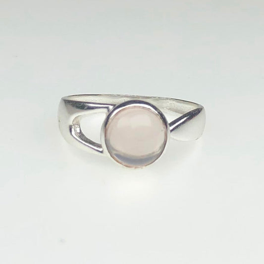 Gorgeous White Clear Quartz Ring Main Metal Brass, Silver Coated