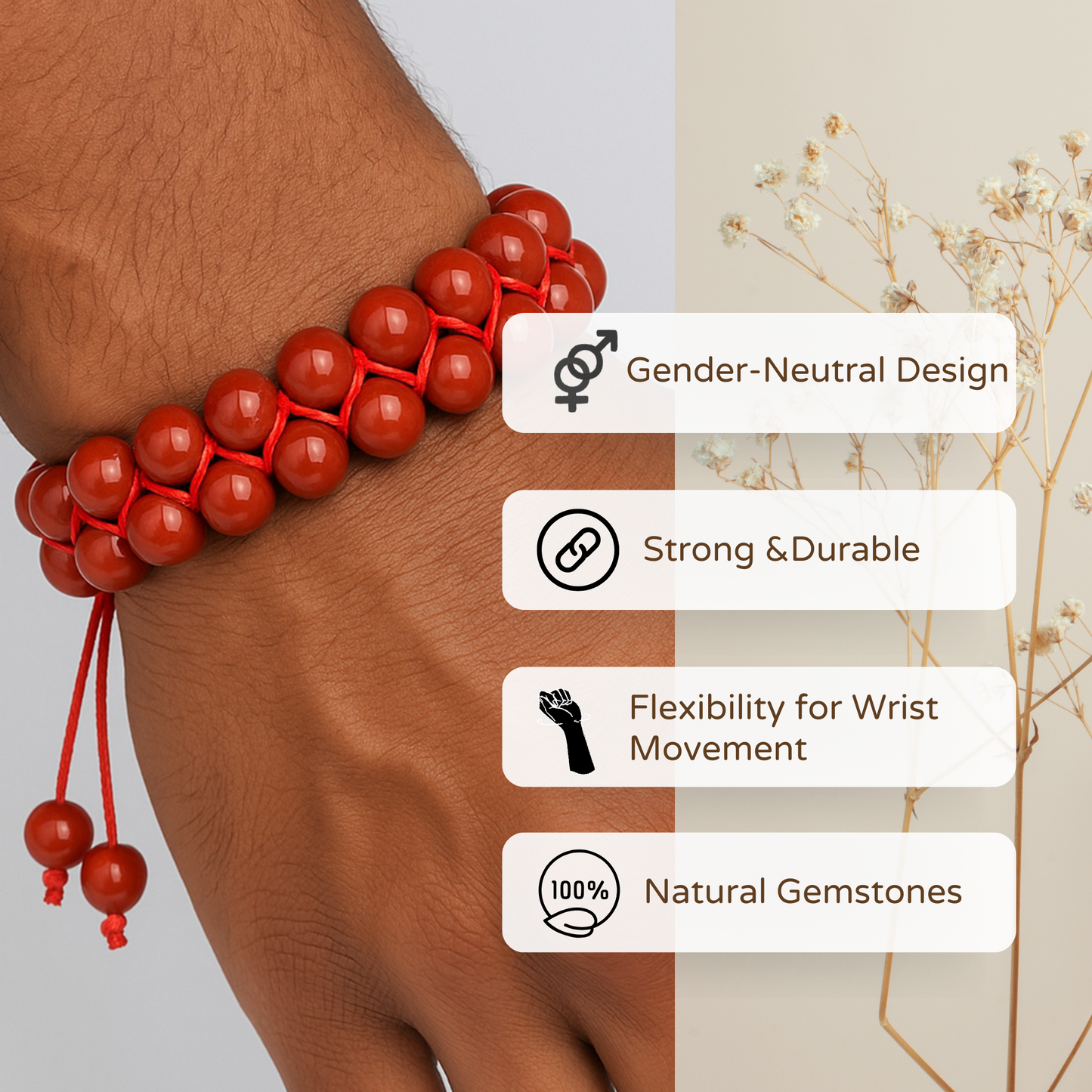 Strong Red jasper Bracelet - Strength