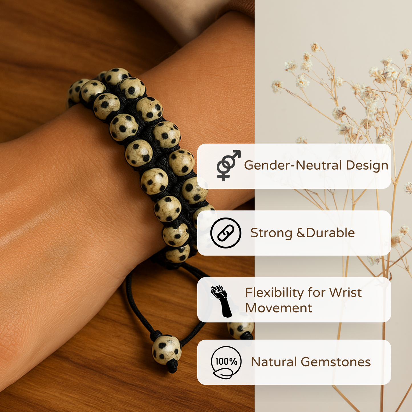 Dalmatian Jasper Bracelet - Positivity