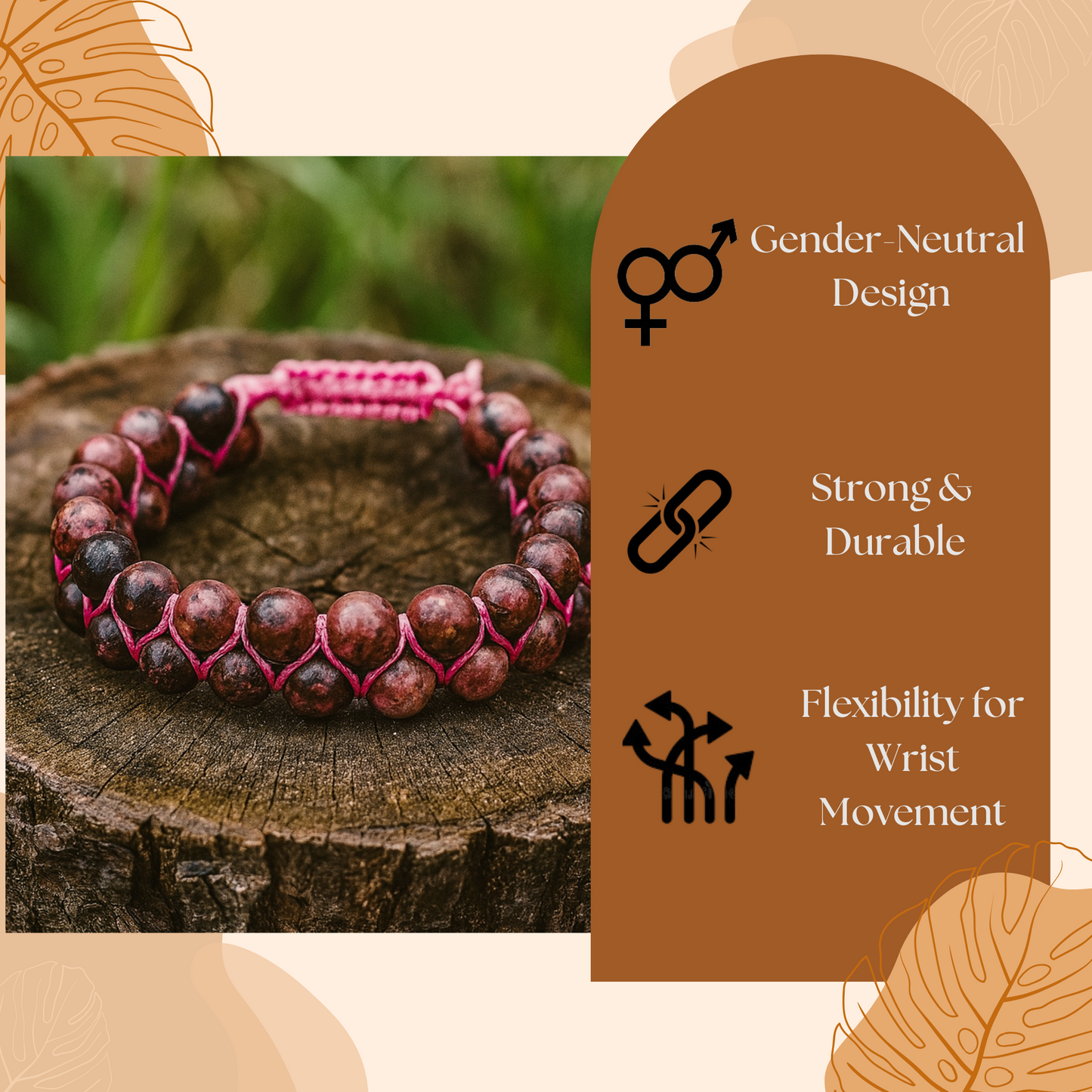 Rhodonite Strength Bracelet - Compassion