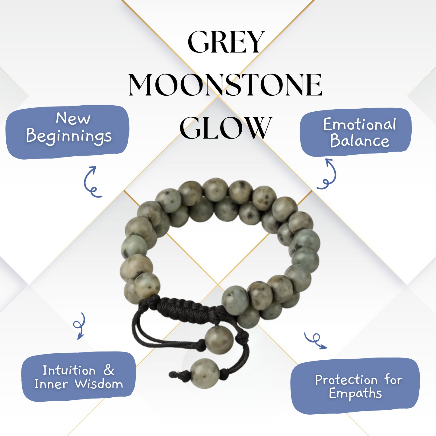 Grey Moonstone Bracelet - Intuition