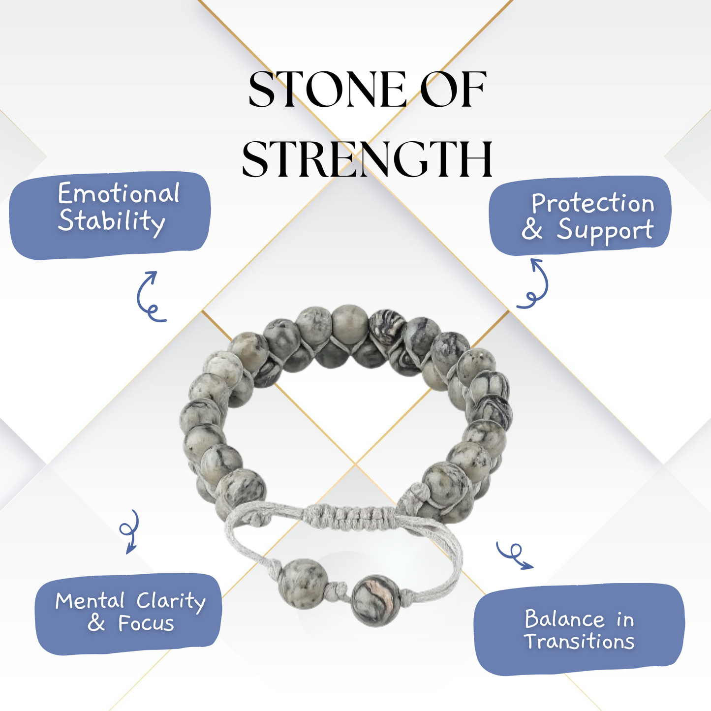 Grey Jasper Bracelet - Balance