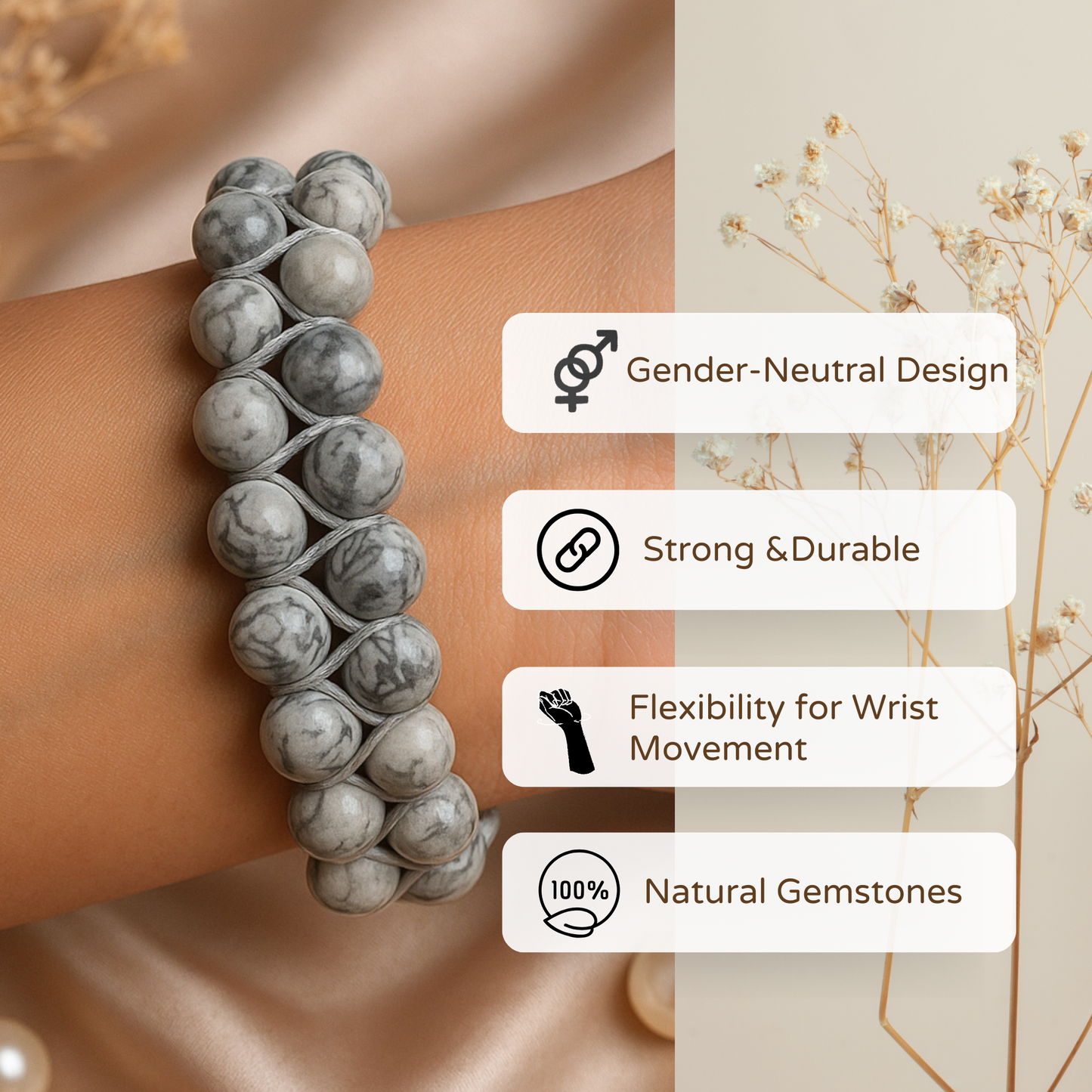 Grey Jasper Bracelet - Balance