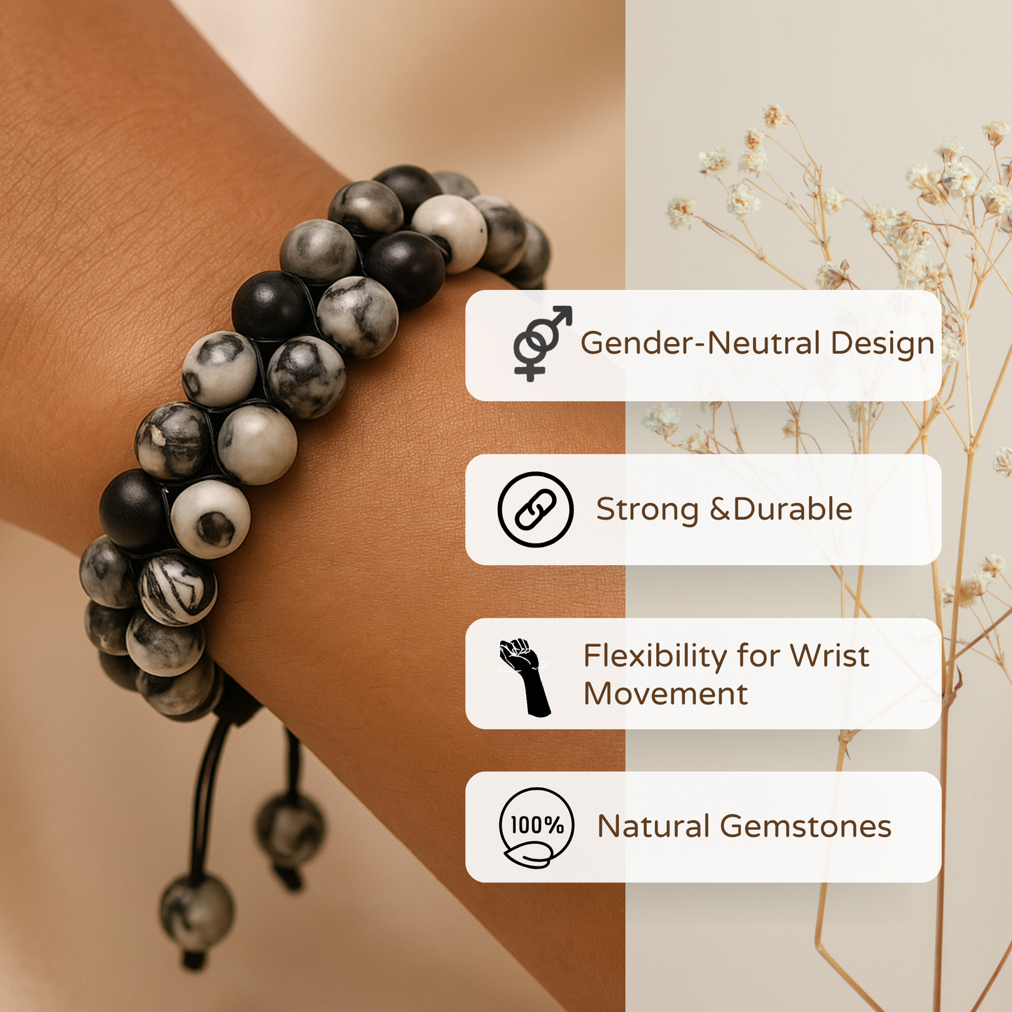 Grey Jasper Calm Bracelet - Peace