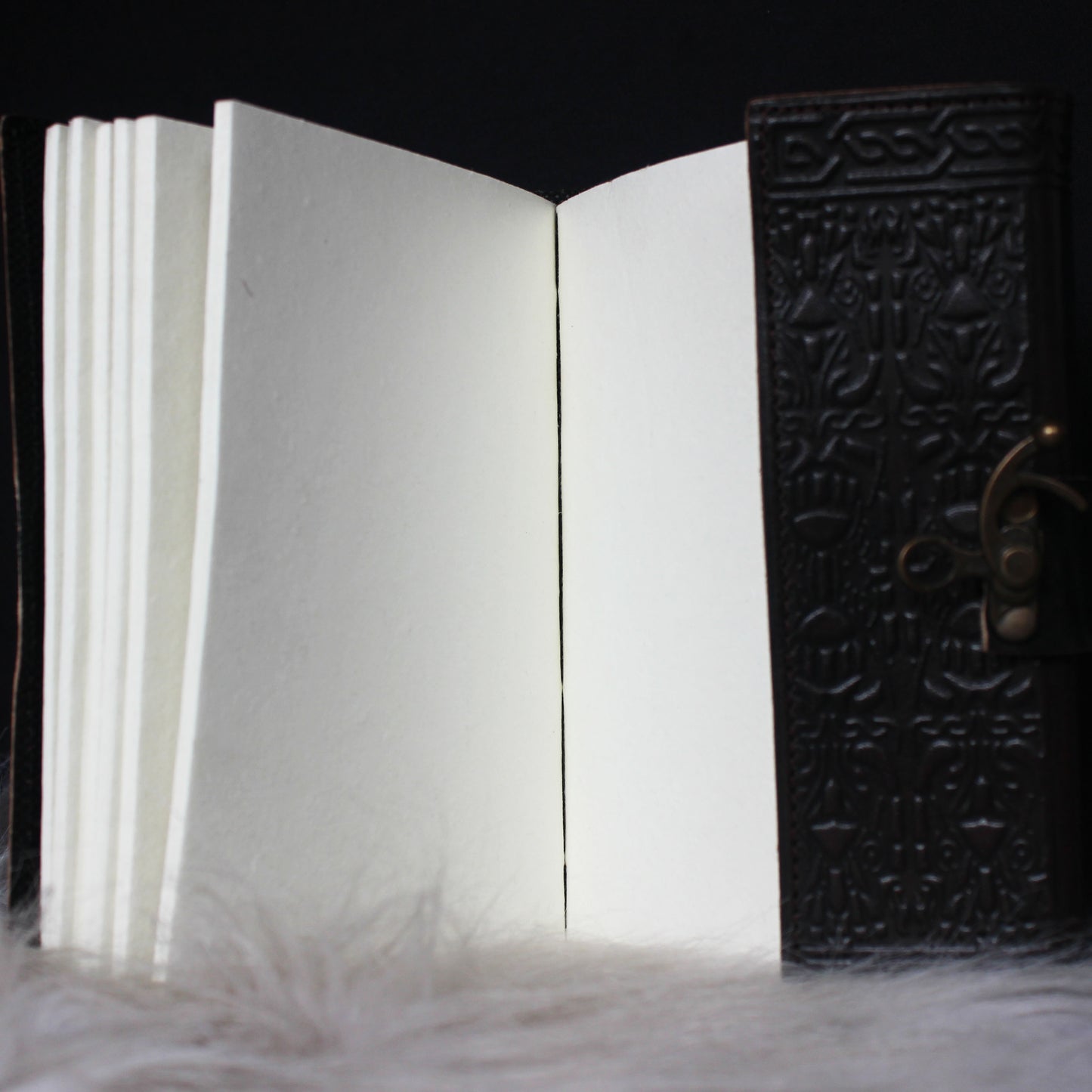 Chakra Harmony Leather Journal with Seven Gems