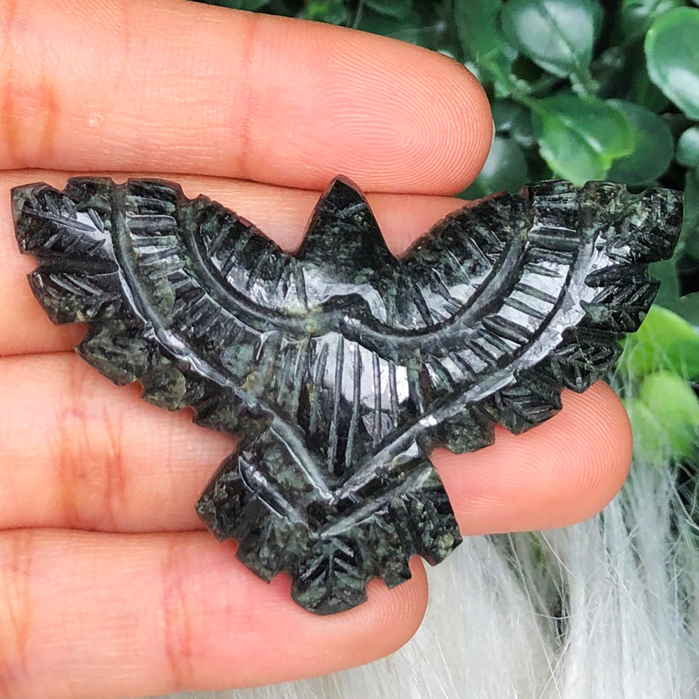 Kambaba Jasper Eagle Figurine – Grounding & Ancestral Connection