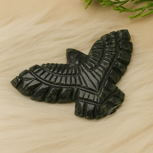 Kambaba Jasper Eagle Figurine – Grounding & Ancestral Connection