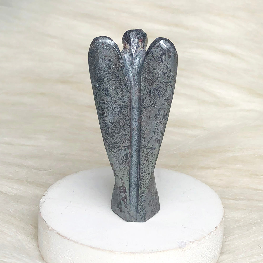 Hematite Angel Figurine – Grounding Energy & Spiritual Protection