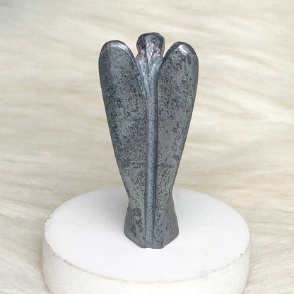 Hematite Angel Figurine – Grounding Energy & Spiritual Protection