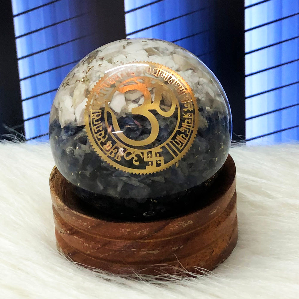 Lapis Lazuli & Howlite Crystal Ball – Wisdom, Peace & Third Eye Activation