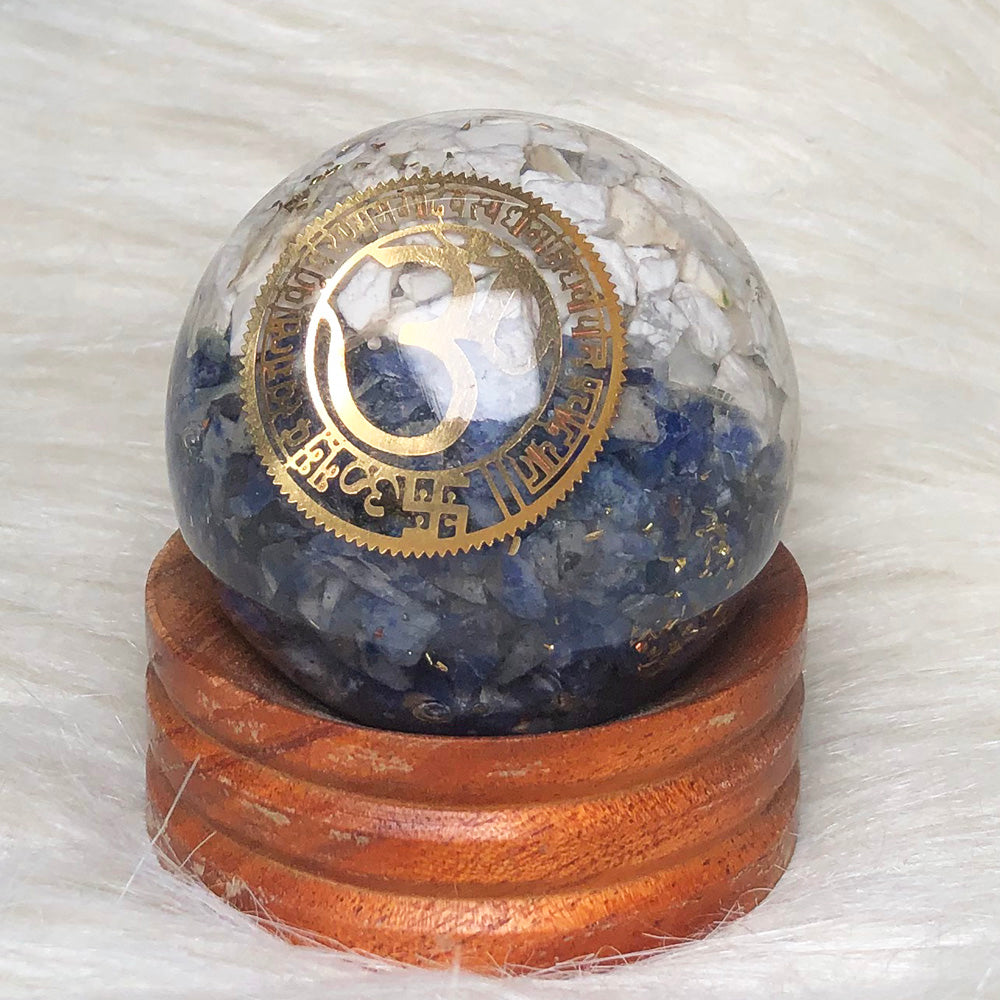Lapis Lazuli & Howlite Crystal Ball – Wisdom, Peace & Third Eye Activation