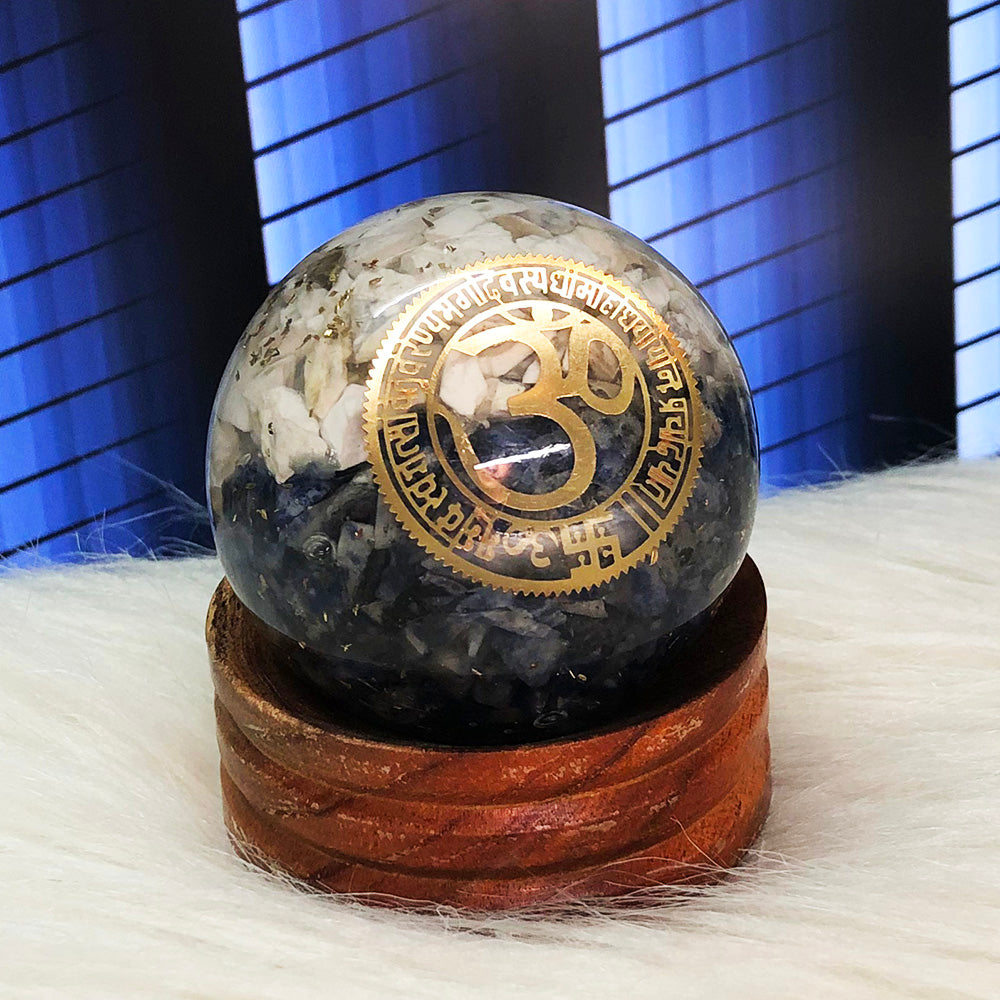 Lapis Lazuli & Howlite Crystal Ball – Wisdom, Peace & Third Eye Activation