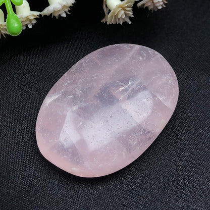 Rose Quartz Healing Stone – Pocket Palmstone for Self-Love & Emotional Soothing