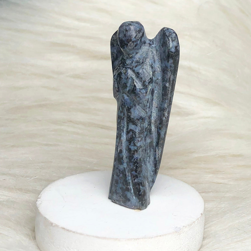 Larvikite Angel Figurine – Protection & Intuition Boost
