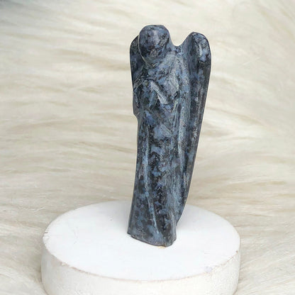 Larvikite Angel Figurine – Protection & Intuition Boost