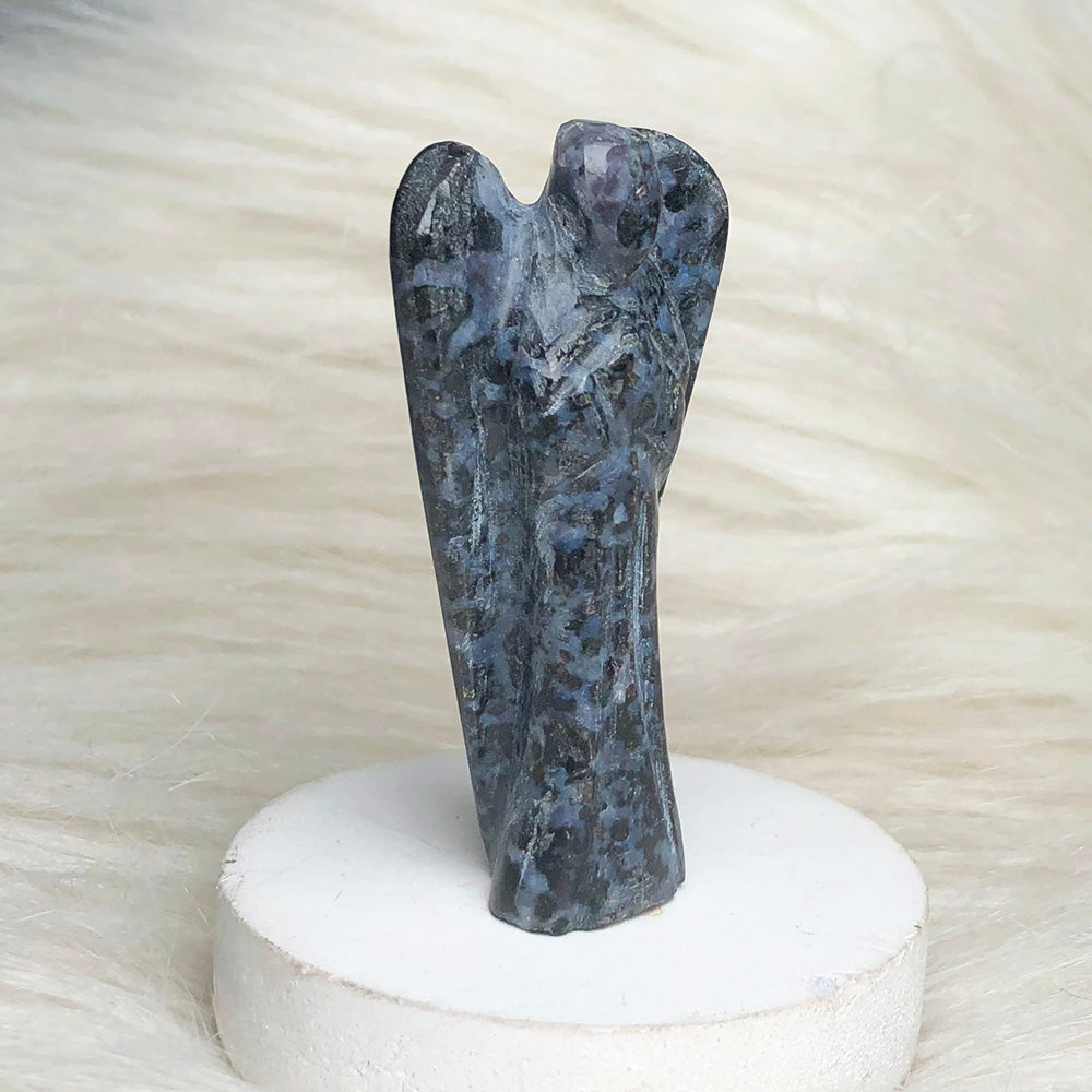 Larvikite Angel Figurine – Protection & Intuition Boost