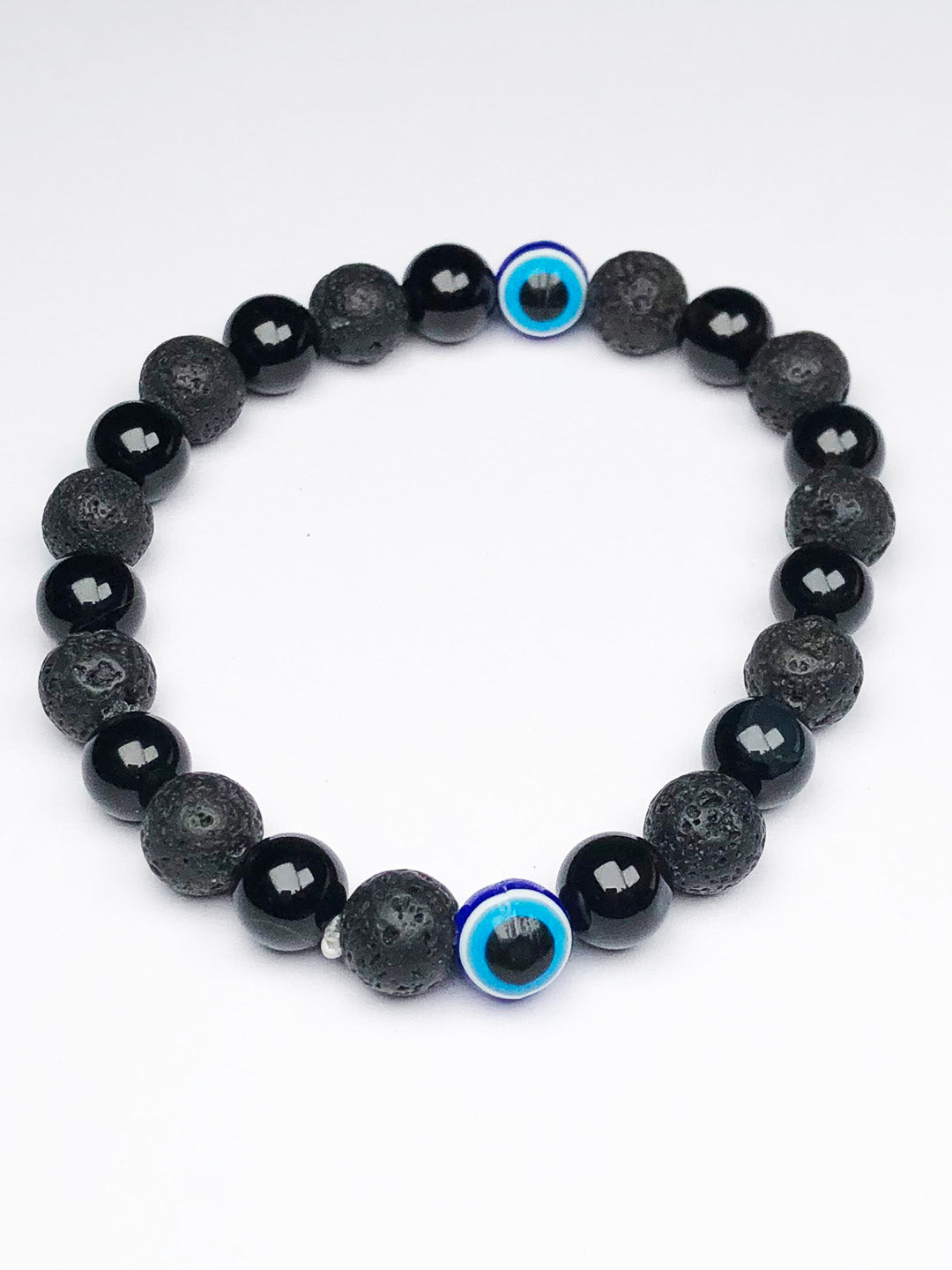 Evil Eye Mixel Crystal Bracelet (Obsidian, Lava and Evil Eye)