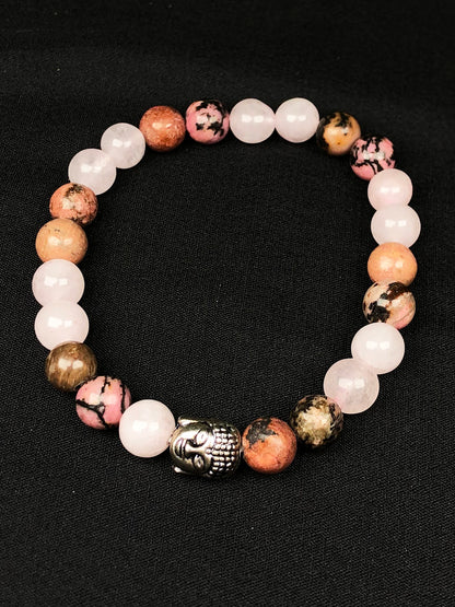Manifest Love Mixel Crystal Bracelet (Rose quartz & Rhodonite)