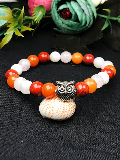 PCOD / PCOS Mixel Crystal Bracelet (Carnelian , Red Jasper, Rose quartz & Moonstone)