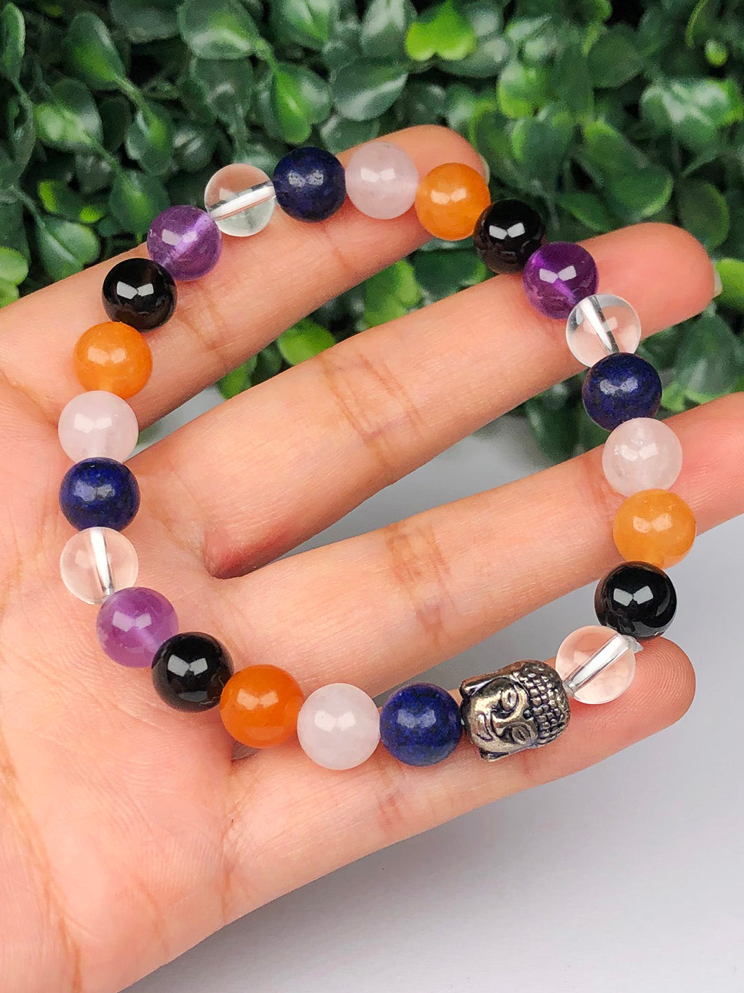 Universal Mixel Crystal Bracelet (7 Chakra) (Hematite & Lava stone)