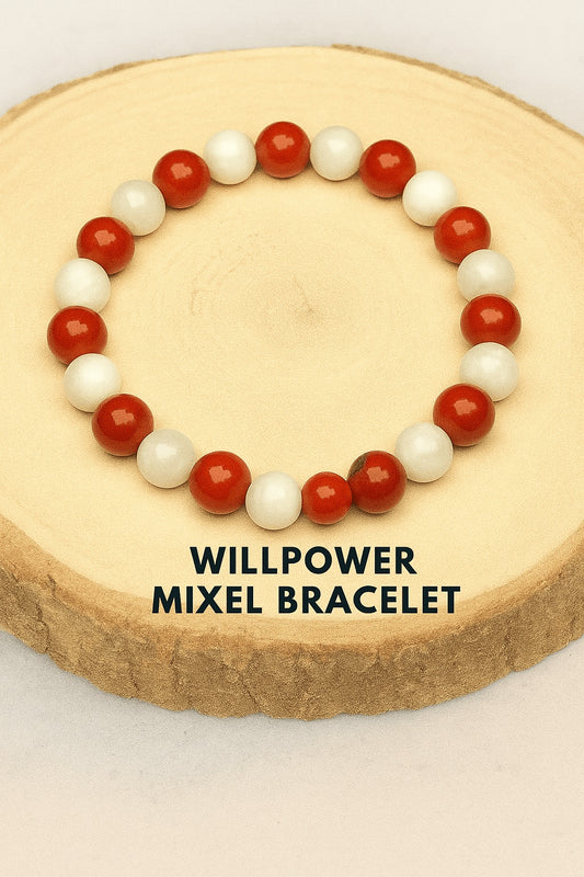 Willpower Mixel Crystal Bracelet (Carnelian , Hematite & Unakite)