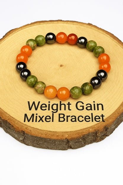 Weight Gain Mixel Crystal Bracelet (Moonstone , Rose quartz, Green Aventurine , Carnelian & Clear Quartz)