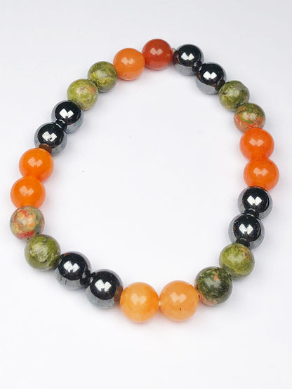 Weight Gain Mixel Crystal Bracelet (Moonstone , Rose quartz, Green Aventurine , Carnelian & Clear Quartz)