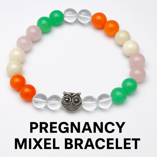 Pregnancy Mixel Crystal Bracelet (Rose quartz, Green Aventurine , Clear Quartz ,Lapis lazuli & Amethyst)
