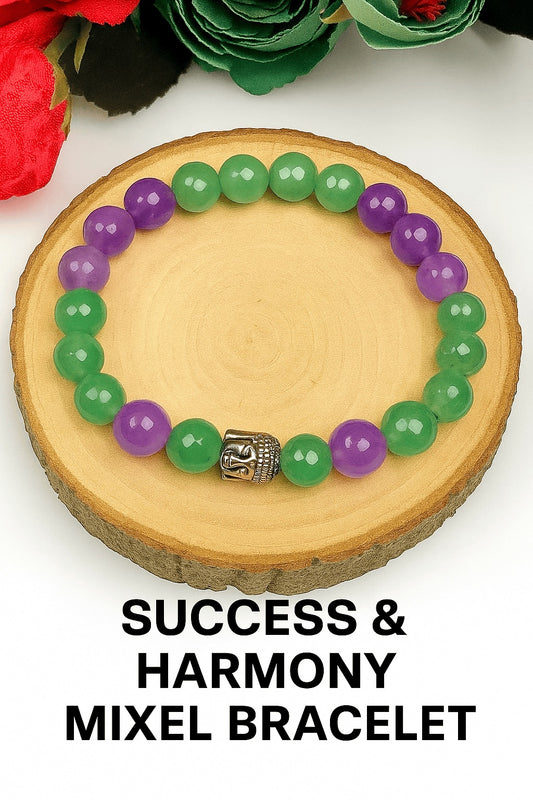 Success & Harmony Mixel Crystal Bracelet (Green Aventurine & Amethyst)