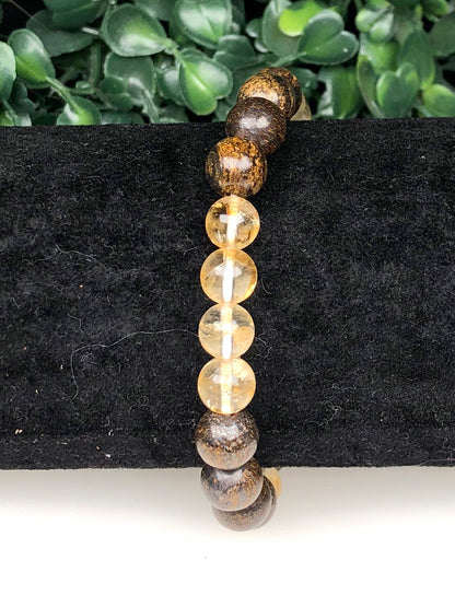 Million Bucks Mixel Crystal Bracelet (Bronzite & Citrine)