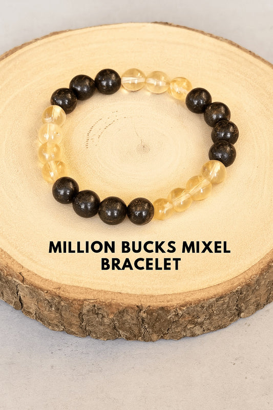 Million Bucks Mixel Crystal Bracelet (Bronzite & Citrine)