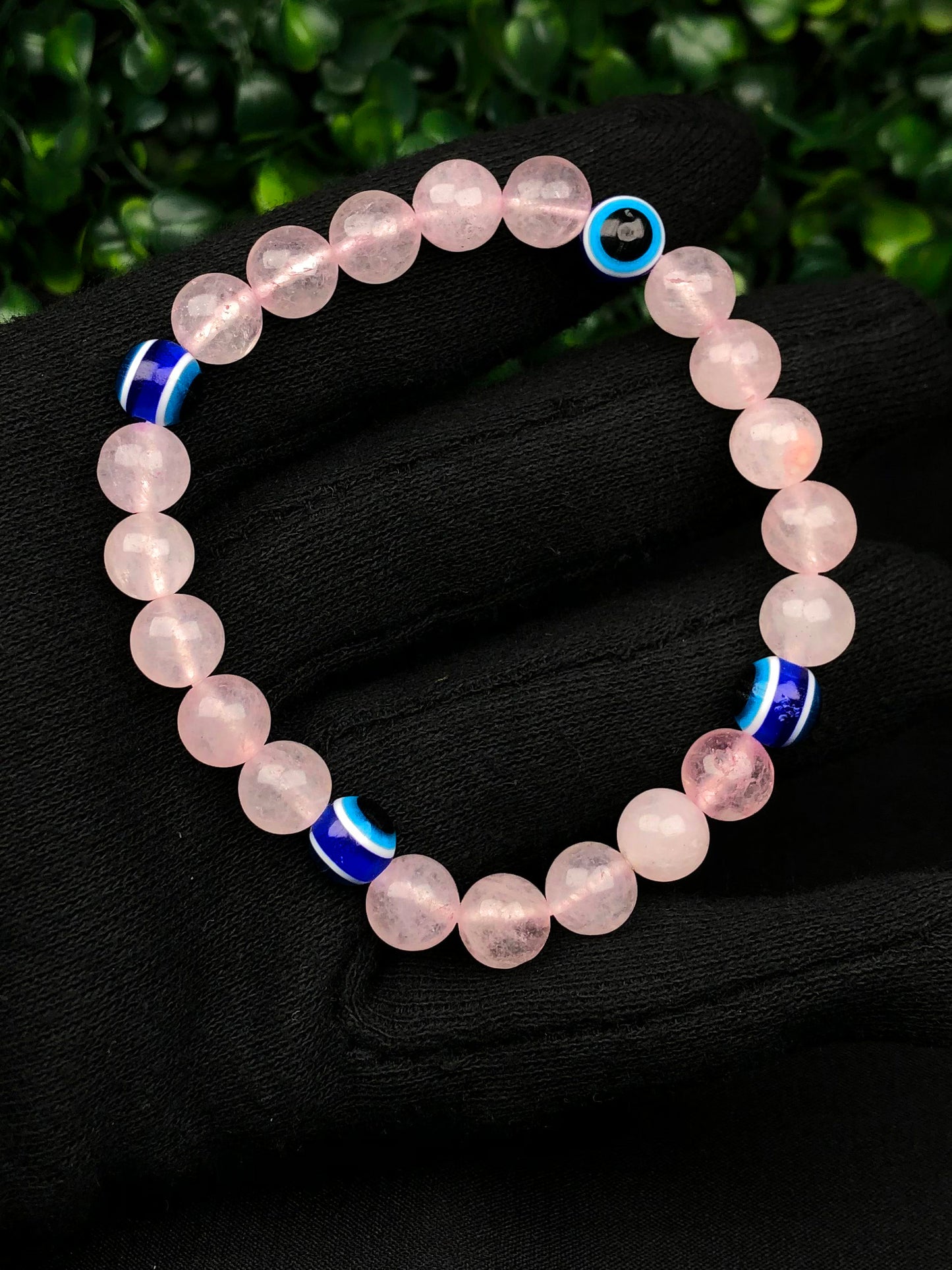 Love and Relationship Protect Mixel Crystal Bracelet (Rose quartz with Evil Eye)