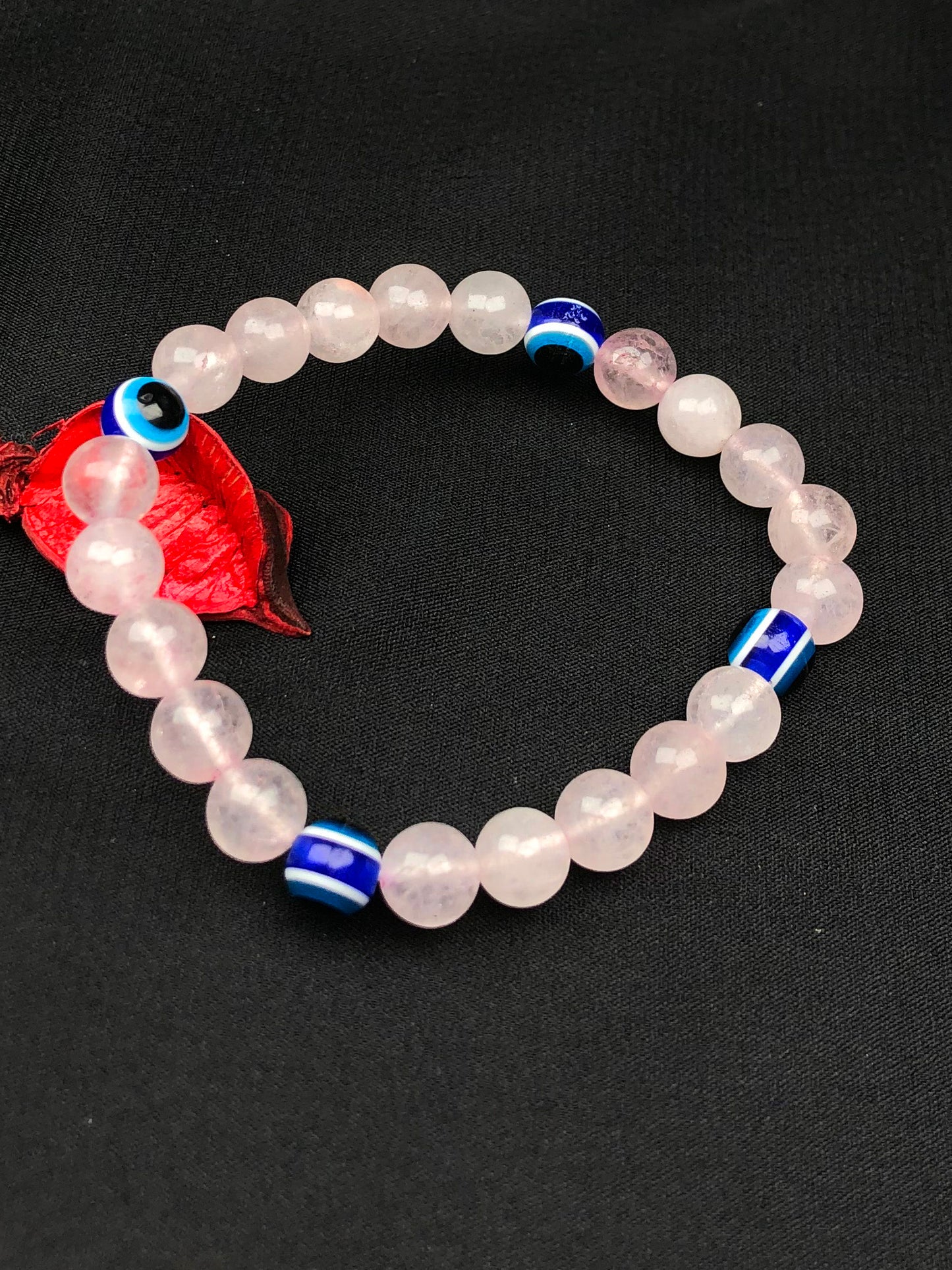 Love and Relationship Protect Mixel Crystal Bracelet (Rose quartz with Evil Eye)