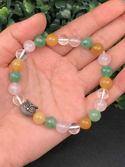 Good Luck Mixel Crystal Bracelet (Yellow Aventurine , Green Aventurine , Rose quartz & Clear Quartz)