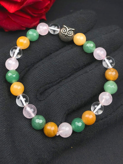 Good Luck Mixel Crystal Bracelet (Yellow Aventurine , Green Aventurine , Rose quartz & Clear Quartz)